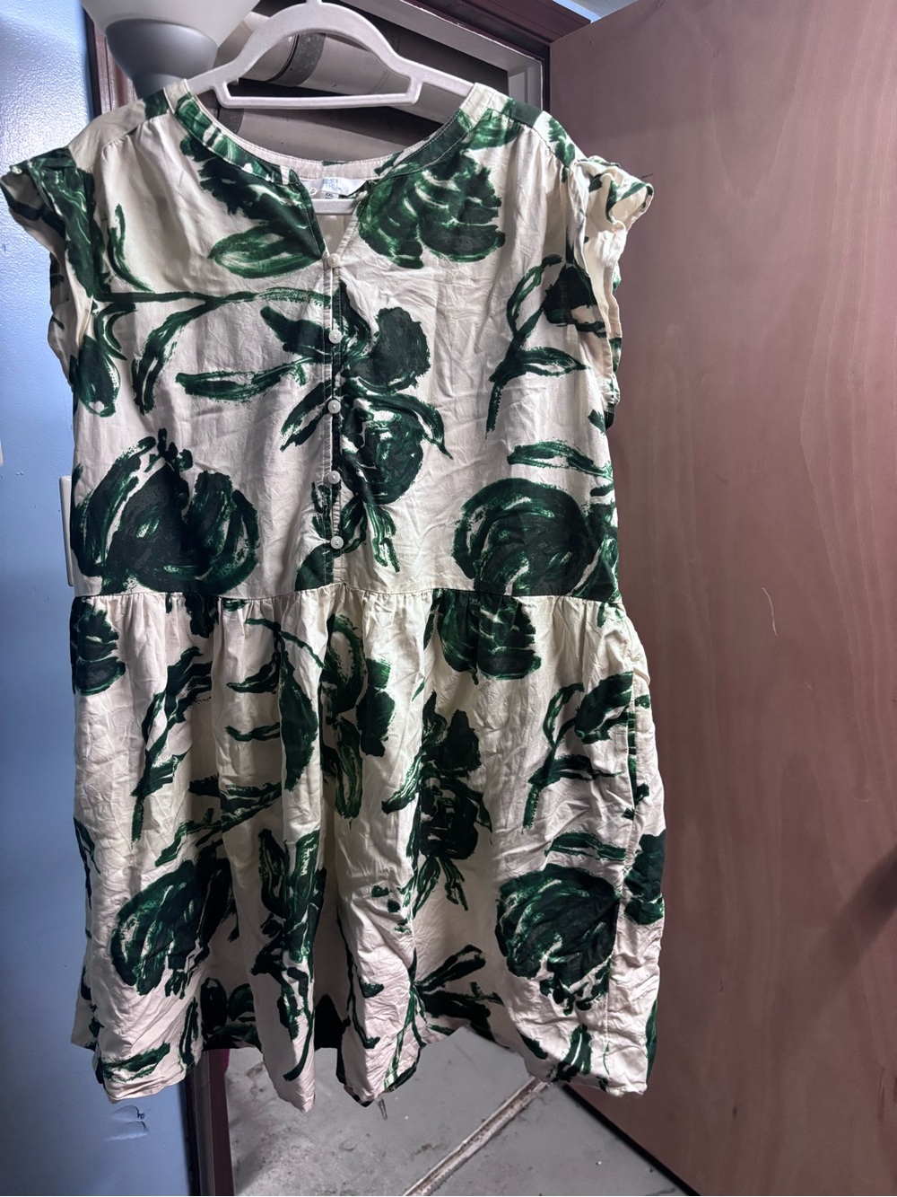 Green and White Dress